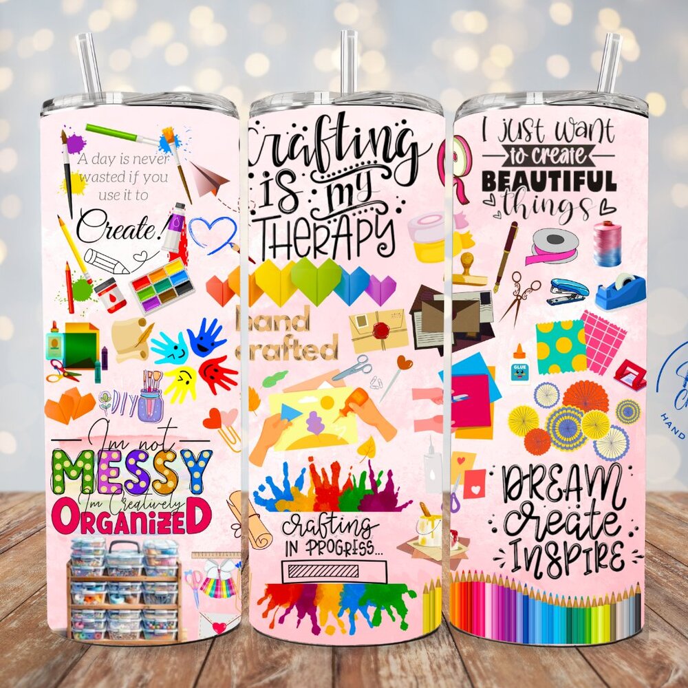 Crafting Tumbler, Craft Lover Gift, Hobby Tumbler, Creative Therapy Cup